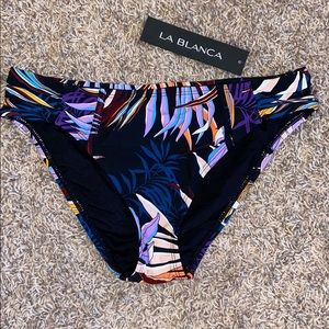 La Blanca Side Shirred Hipster Bikini Bottom NWT 8
